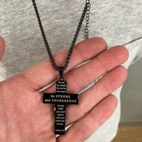 18+2 Inch Cross Necklace Bible Verse Stainless Steel American Flag Pendant Chain for Men Jewelry Gift photo review