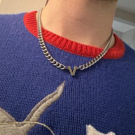 A-Z Cuban Link Chain Necklace for Boys Men Women Letter Pendant Stainless Steel 6.5mm 18+2 Inches Jewelry Gift photo review