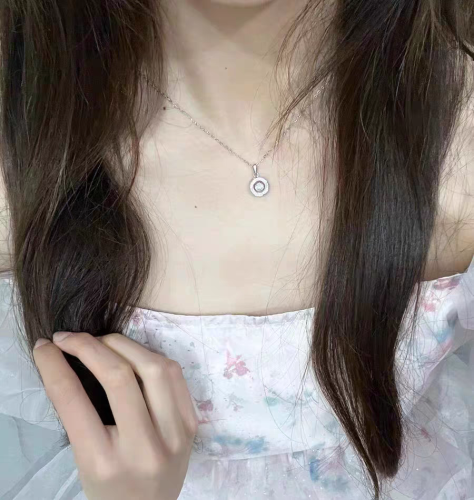 Pulsating mind zircon circular necklace female clavicle chain advanced sense light luxury fashion choker photo review