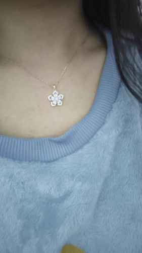 Spin peach blossom Zircon necklace for women s925 sterling silver clavicle chain light luxury pendant jewelry photo review