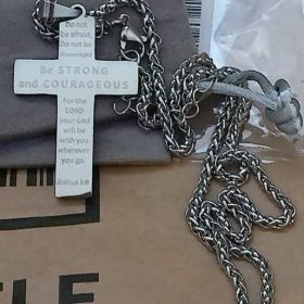 18+2 Inch Cross Necklace Bible Verse Stainless Steel American Flag Pendant Chain for Men Jewelry Gift photo review