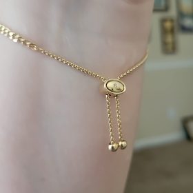 Evil Eye Bracelet, Sideway Cross Bracelet, Silver/Gold/Rose Gold Bracelet for Women Girls Adjustable Slide Chain Jewelry photo review