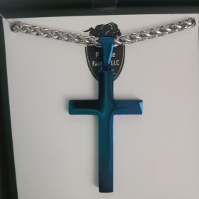 Stainless Steel Cross Pendant Necklace for Men Boys, Christian Cross Pendant with 24 Inches Chain photo review