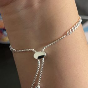 Evil Eye Bracelet, Sideway Cross Bracelet, Silver/Gold/Rose Gold Bracelet for Women Girls Adjustable Slide Chain Jewelry photo review