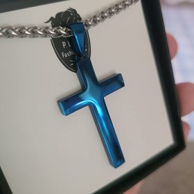 Stainless Steel Cross Pendant Necklace for Men Boys, Christian Cross Pendant with 24 Inches Chain photo review