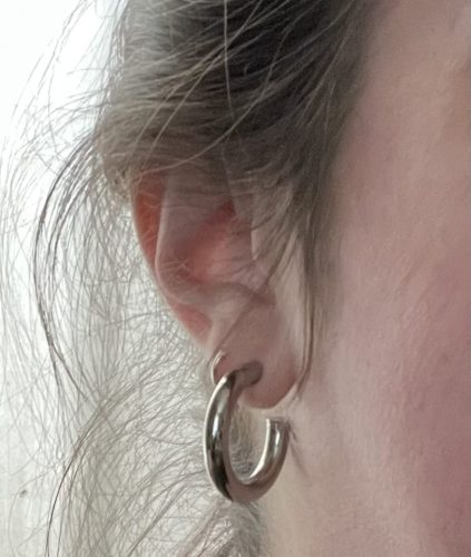 14K Gold Plated Lightweight Chunky Open Hoops for Women | Trendy Gold Hoop Earrings photo review