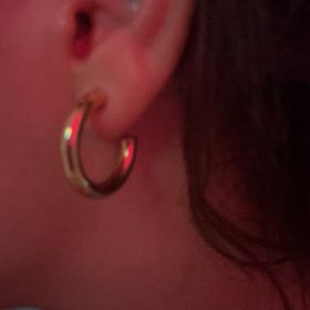 14K Gold Plated Lightweight Chunky Open Hoops for Women | Trendy Gold Hoop Earrings photo review