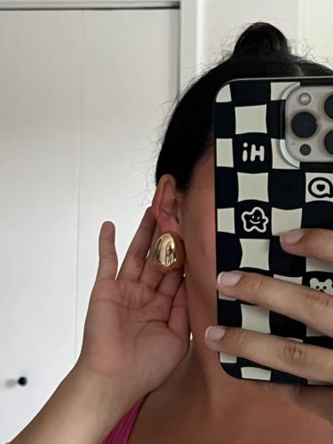 Chunky Gold/Silver Hoop Earrings for Women, Statement Earrings Hypoallergenic Gold Plated Earrings Fashion Jewelry photo review