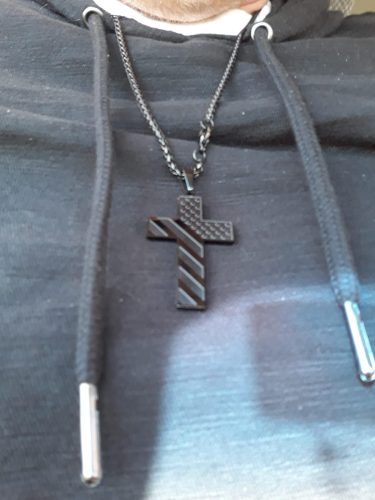 18+2 Inch Cross Necklace Bible Verse Stainless Steel American Flag Pendant Chain for Men Jewelry Gift photo review
