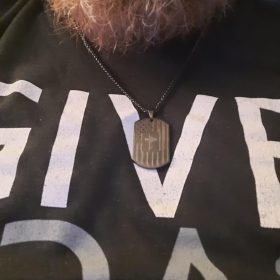 American Dog Tag Necklace Bible Verse Pendant, Men Boys Stainless Steel Cross Patriotic Flag Jewelry Gift 24 Inches Chain photo review