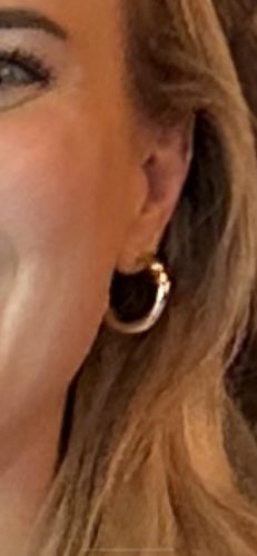 14K Gold Plated Lightweight Chunky Open Hoops for Women | Trendy Gold Hoop Earrings photo review