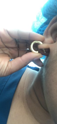 14K Gold Plated Lightweight Chunky Open Hoops for Women | Trendy Gold Hoop Earrings photo review