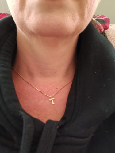 Gold Initial Necklaces for Women Girls, Dainty Gold Letter Necklace Tiny A-Z Pendant Choker Necklace Trendy Cute Personalized Monogram Name Necklace Gold Jewelry Necklace for Teen Girls Gift photo review