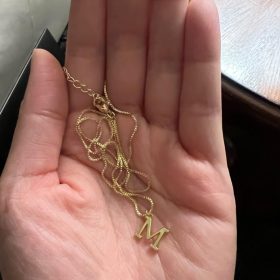 Gold Initial Necklaces for Women Girls, Dainty Gold Letter Necklace Tiny A-Z Pendant Choker Necklace Trendy Cute Personalized Monogram Name Necklace Gold Jewelry Necklace for Teen Girls Gift photo review