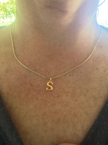Gold Initial Necklaces for Women Girls, Dainty Gold Letter Necklace Tiny A-Z Pendant Choker Necklace Trendy Cute Personalized Monogram Name Necklace Gold Jewelry Necklace for Teen Girls Gift photo review