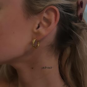 14K Gold Plated Lightweight Chunky Open Hoops for Women | Trendy Gold Hoop Earrings photo review