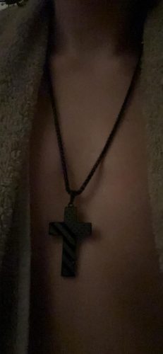 18+2 Inch Cross Necklace Bible Verse Stainless Steel American Flag Pendant Chain for Men Jewelry Gift photo review