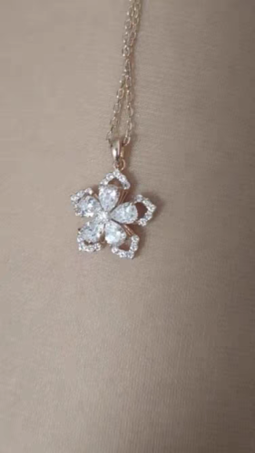 Sterling Silver Heart Shaped and Four Leaf Clover Convertible Pendant Necklace Crystals Jewelry for Women photo review