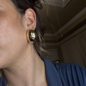 Chunky Gold/Silver Hoop Earrings for Women, Statement Earrings Hypoallergenic Gold Plated Earrings Fashion Jewelry photo review