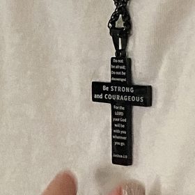 18+2 Inch Cross Necklace Bible Verse Stainless Steel American Flag Pendant Chain for Men Jewelry Gift photo review