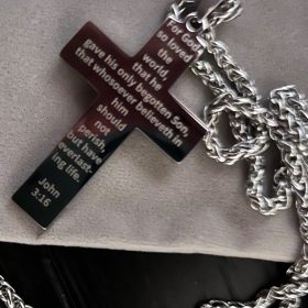 Football Cross Necklace for Boys Men Stainless Steel Bible Verse Pendant with 20+2 Inch Chain First Communion Baptism Religious Sports Jewelry Gift photo review