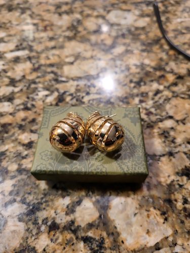 Drop Earrings Spiral Chunky Gold Hoop Earrings Lightweight Dangle Earrings Teardrop Trendy Hypoallergenic Gold Plated Earrings Fashion Jewelry for Women Girls photo review