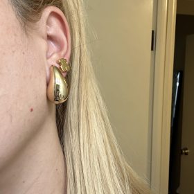Chunky Gold Hoop Earrings for Women, Dupes Earrings Lightweight Waterdrop Hollow Open Hoops, Hypoallergenic Gold Plated Earrings Fashion Jewelry for Women Girls photo review