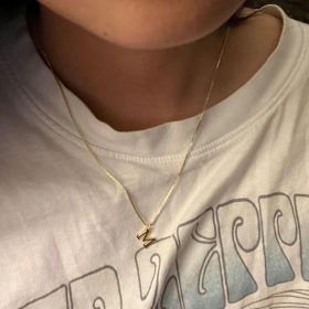 Gold Initial Necklaces for Women Girls, Dainty Gold Letter Necklace Tiny A-Z Pendant Choker Necklace Trendy Cute Personalized Monogram Name Necklace Gold Jewelry Necklace for Teen Girls Gift photo review
