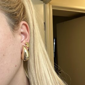 Chunky Gold Hoop Earrings for Women, Dupes Earrings Lightweight Waterdrop Hollow Open Hoops, Hypoallergenic Gold Plated Earrings Fashion Jewelry for Women Girls photo review