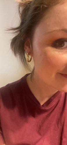 14K Gold Plated Lightweight Chunky Open Hoops for Women | Trendy Gold Hoop Earrings photo review
