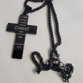 18+2 Inch Cross Necklace Bible Verse Stainless Steel American Flag Pendant Chain for Men Jewelry Gift photo review