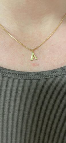 Gold Initial Necklaces for Women Girls, Dainty Gold Letter Necklace Tiny A-Z Pendant Choker Necklace Trendy Cute Personalized Monogram Name Necklace Gold Jewelry Necklace for Teen Girls Gift photo review