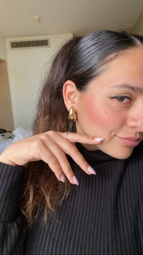 Chunky Gold Hoop Earrings for Women, Dupes Earrings Lightweight Waterdrop Hollow Open Hoops, Hypoallergenic Gold Plated Earrings Fashion Jewelry for Women Girls photo review
