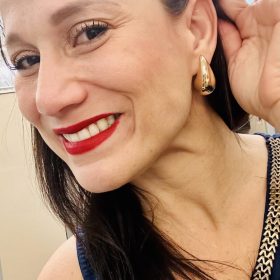 Chunky Gold Hoop Earrings for Women, Dupes Earrings Lightweight Waterdrop Hollow Open Hoops, Hypoallergenic Gold Plated Earrings Fashion Jewelry for Women Girls photo review
