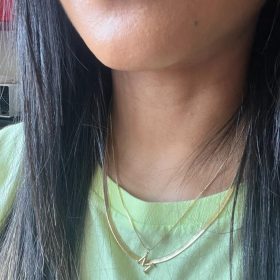 Gold Initial Necklaces for Women Girls, Dainty Gold Letter Necklace Tiny A-Z Pendant Choker Necklace Trendy Cute Personalized Monogram Name Necklace Gold Jewelry Necklace for Teen Girls Gift photo review