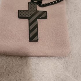 18+2 Inch Cross Necklace Bible Verse Stainless Steel American Flag Pendant Chain for Men Jewelry Gift photo review