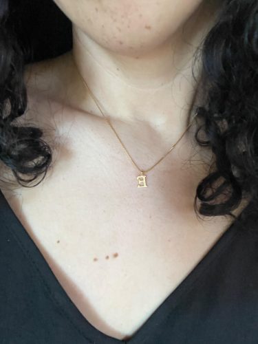 Gold Initial Necklaces for Women Girls, Dainty Gold Letter Necklace Tiny A-Z Pendant Choker Necklace Trendy Cute Personalized Monogram Name Necklace Gold Jewelry Necklace for Teen Girls Gift photo review