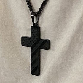 18+2 Inch Cross Necklace Bible Verse Stainless Steel American Flag Pendant Chain for Men Jewelry Gift photo review