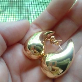 Chunky Gold Hoop Earrings for Women, Dupes Earrings Lightweight Waterdrop Hollow Open Hoops, Hypoallergenic Gold Plated Earrings Fashion Jewelry for Women Girls photo review