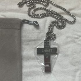 Football Cross Necklace for Boys Men Stainless Steel Bible Verse Pendant with 20+2 Inch Chain First Communion Baptism Religious Sports Jewelry Gift photo review