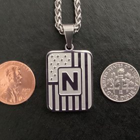 A-Z Necklace for Men Boys, American Flag Stainless Steel Letter Pendent Chain 20+2 Inches photo review