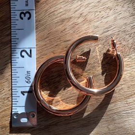14K Gold Plated Lightweight Chunky Open Hoops for Women | Trendy Gold Hoop Earrings photo review