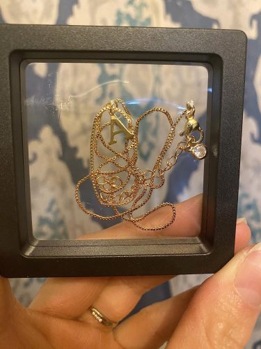 Gold Initial Necklaces for Women Girls, Dainty Gold Letter Necklace Tiny A-Z Pendant Choker Necklace Trendy Cute Personalized Monogram Name Necklace Gold Jewelry Necklace for Teen Girls Gift photo review