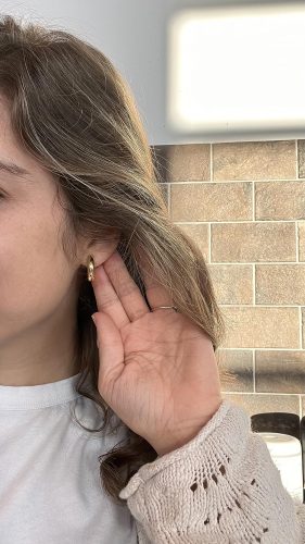 14K Gold Plated Lightweight Chunky Open Hoops for Women | Trendy Gold Hoop Earrings photo review