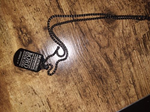 American Dog Tag Necklace Bible Verse Pendant, Men Boys Stainless Steel Cross Patriotic Flag Jewelry Gift 24 Inches Chain photo review