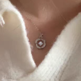 Pulsating mind zircon circular necklace female clavicle chain advanced sense light luxury fashion choker photo review