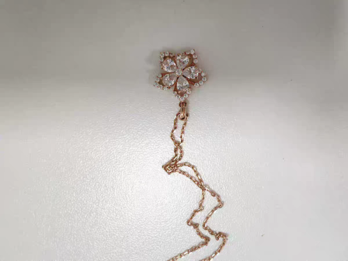 Spin peach blossom Zircon necklace for women s925 sterling silver clavicle chain light luxury pendant jewelry photo review
