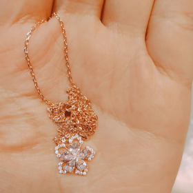 Spin peach blossom Zircon necklace for women s925 sterling silver clavicle chain light luxury pendant jewelry photo review