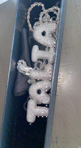 Hip Hop full diamond necklace 26 English letter pendant Hipster personality accessories A-Z photo review