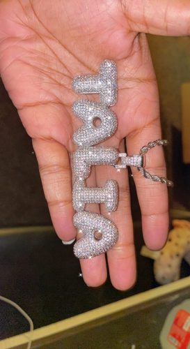 Hip Hop full diamond necklace 26 English letter pendant Hipster personality accessories A-Z photo review